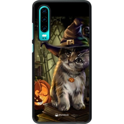 Hülle Huawei P30 - Halloween 21 Witch cat