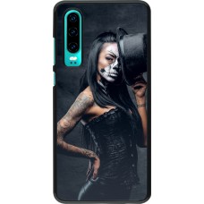 Huawei P30 Case Hülle - Halloween 22 Tattooed Girl