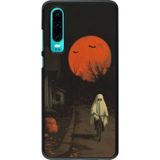 Coque Huawei P30 - Halloween 2025 Ghost on a bicycle