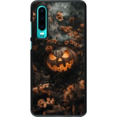 Coque Huawei P30 - Halloween 2025 Pumpkin with flowers