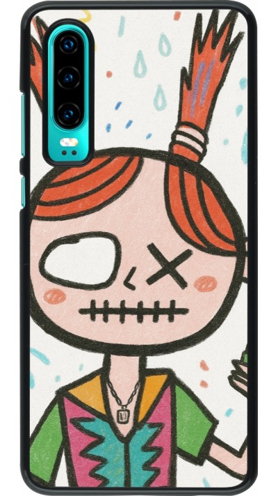Huawei P30 Case Hülle - Little Girl Sketch