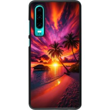 Huawei P30 Case Hülle - Malediven Abenddämmerung Glückseligkeit