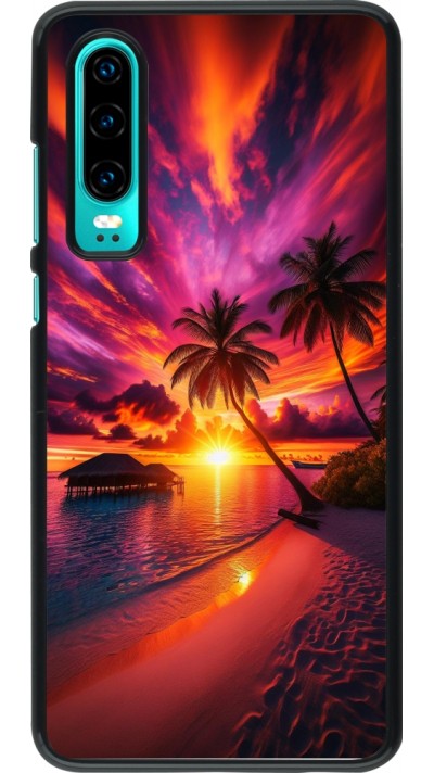 Huawei P30 Case Hülle - Malediven Abenddämmerung Glückseligkeit