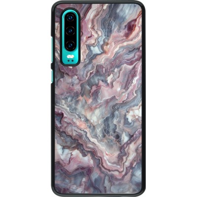 Huawei P30 Case Hülle - Violetter silberner Marmor