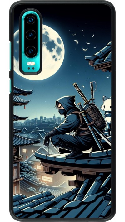 Huawei P30 Case Hülle - Ninja unter dem Mond