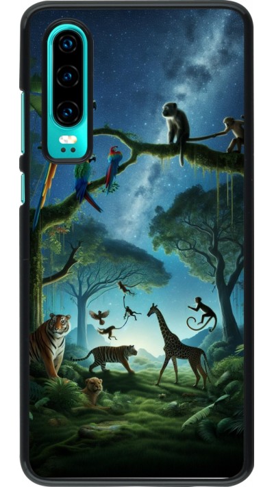 Huawei P30 Case Hülle - Paradies der exotischen Tiere