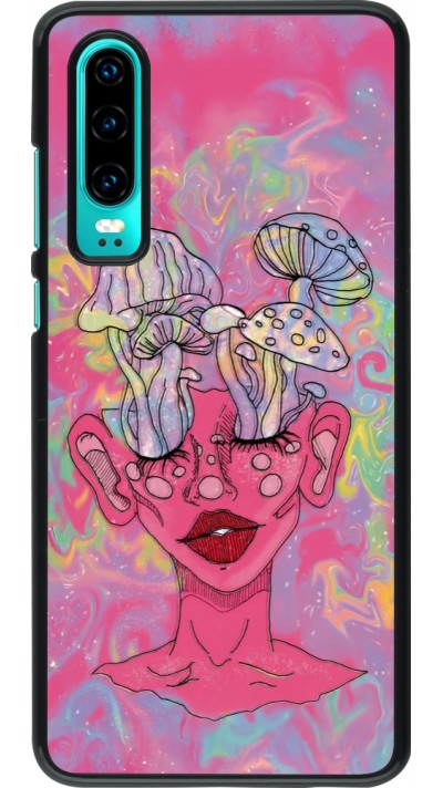 Huawei P30 Case Hülle - Psychedelic pink mushroom