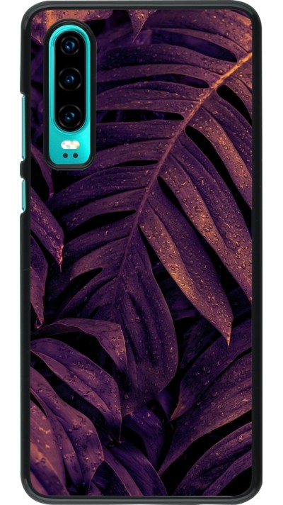 Huawei P30 Case Hülle - Purple Light Leaves