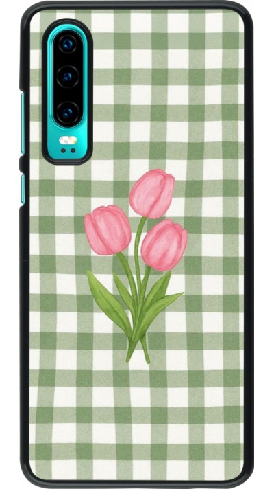 Coque Huawei P30 - Green vichy tulips Spring 2026
