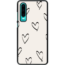 Coque Huawei P30 - Valentine 2023 minimalist hearts