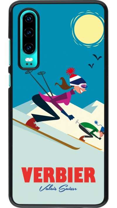 Huawei P30 Case Hülle - Verbier Ski Downhill