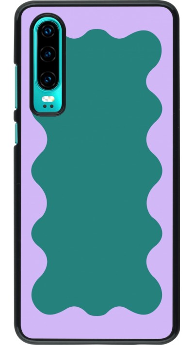 Huawei P30 Case Hülle - Wavy Rectangle Green Purple