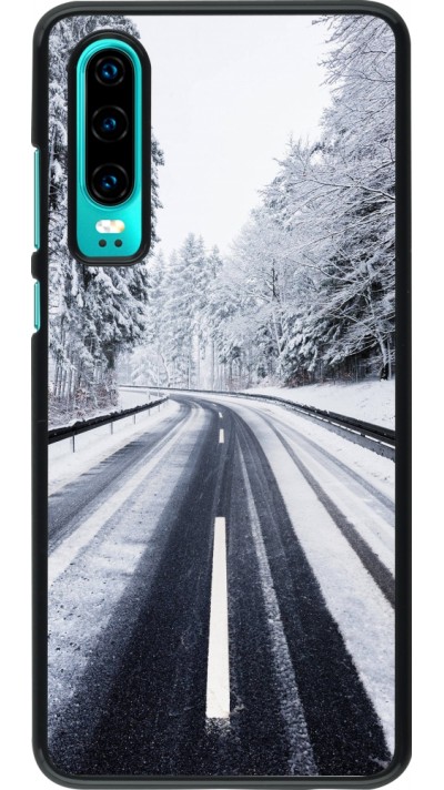 Huawei P30 Case Hülle - Winter 22 Snowy Road