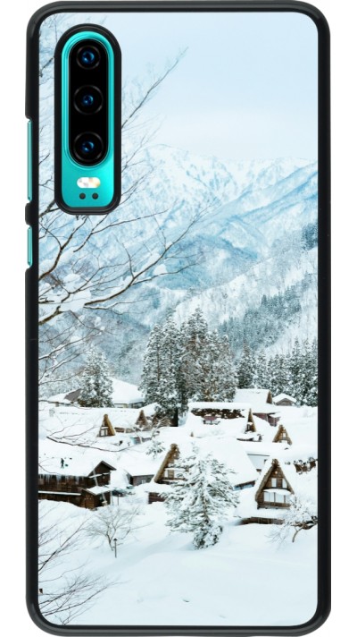 Huawei P30 Case Hülle - Winter 25 Winter snowy landscape
