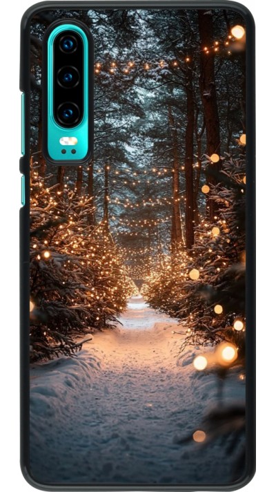 Huawei P30 Case Hülle - Winter 25 Winter snowy road