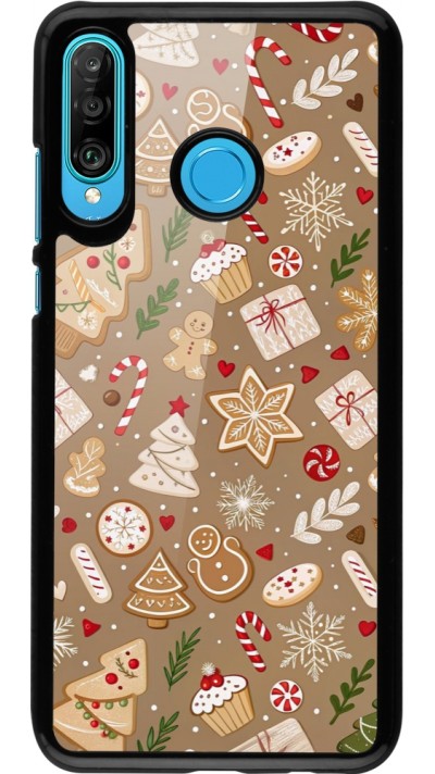 Huawei P30 Lite Case Hülle - Christmas 25 Pattern Ginger Cookie