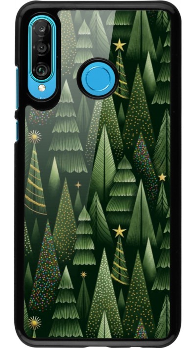 Huawei P30 Lite Case Hülle - Christmas 25 Pattern Xmas Tree