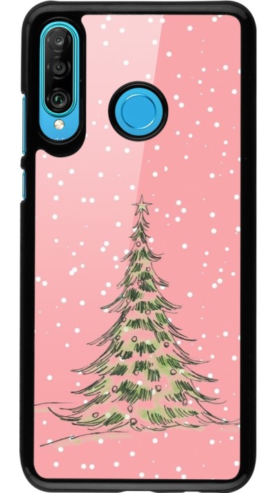 Huawei P30 Lite Case Hülle - Christmas 25 Pink Tree