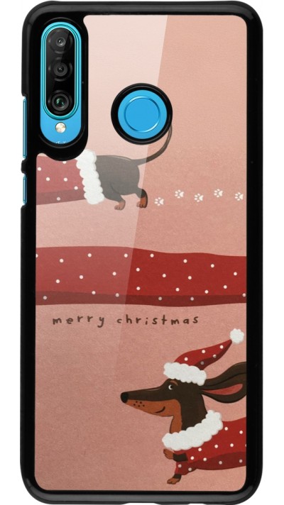 Huawei P30 Lite Case Hülle - Christmas 25 Teckel Merry Xmas