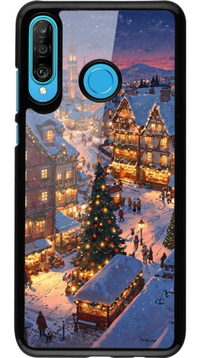 Huawei P30 Lite Case Hülle - Christmas 25 Xmas Village
