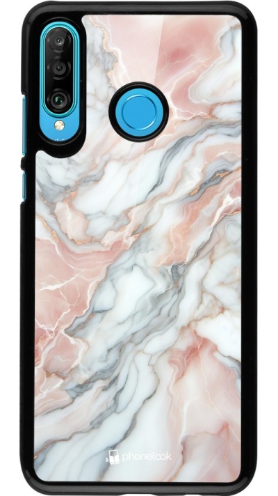 Huawei P30 Lite Case Hülle - Rosa Leuchtender Marmor