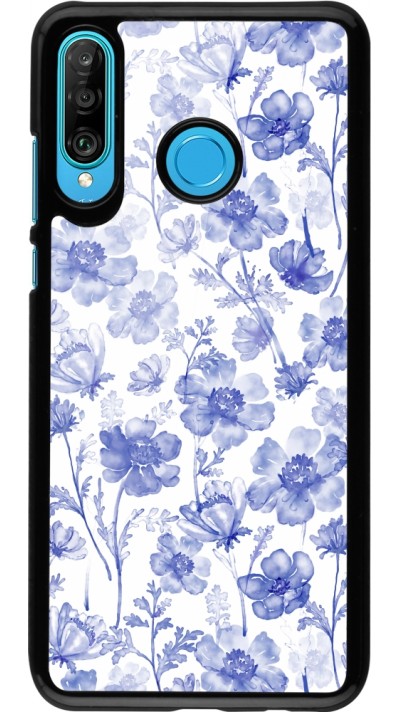 Huawei P30 Lite Case Hülle - Spring 23 watercolor blue flowers