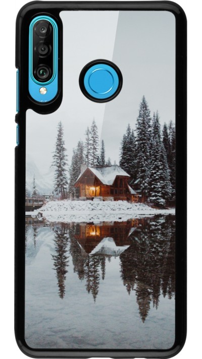 Huawei P30 Lite Case Hülle - Winter 25 Winter house forest afternoon