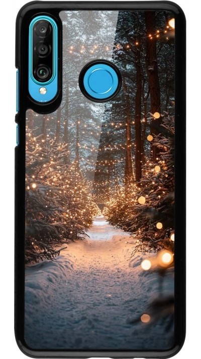 Huawei P30 Lite Case Hülle - Winter 25 Winter snowy road