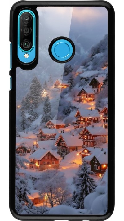 Huawei P30 Lite Case Hülle - Winter 25 Winter snowy village