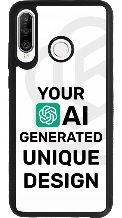 Huawei P30 Lite Case Hülle - Silikon schwarz Weltweit einzigartig erstellt dank Deiner Kreativität und künstlicher Intelligenz (KI)