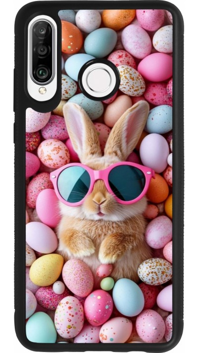 Huawei P30 Lite Case Hülle - Silikon schwarz Easter 2026 Rabbit fun