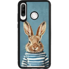 Huawei P30 Lite Case Hülle - Silikon schwarz Easter 2026 Rabbit navy