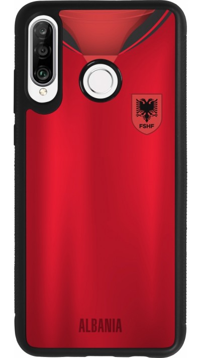 Coque Huawei P30 Lite - Silicone rigide noir Maillot de football Albanie personnalisable