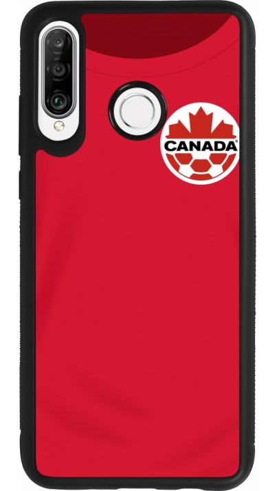 Coque Huawei P30 Lite - Silicone rigide noir Maillot de football Canada 2022 personnalisable