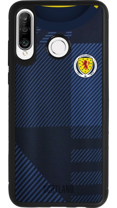 Coque Huawei P30 Lite - Silicone rigide noir Maillot de football Ecosse personnalisable