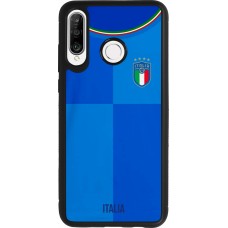 Coque Huawei P30 Lite - Silicone rigide noir Maillot de football Italie 2022 personnalisable