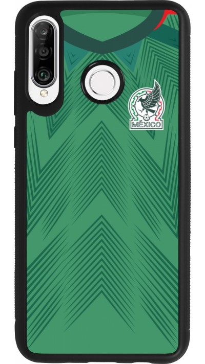 Coque Huawei P30 Lite - Silicone rigide noir Maillot de football Mexique 2022 personnalisable