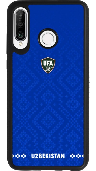 Huawei P30 Lite Case Hülle - Silikon schwarz Usbekistan 2026 personalisierbares Fussballtrikot