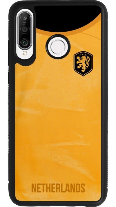 Coque Huawei P30 Lite - Silicone rigide noir Maillot de football Pays-Bas 2022 personnalisable