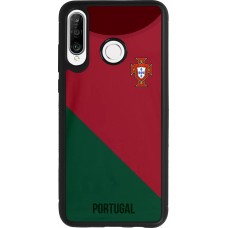 Coque Huawei P30 Lite - Silicone rigide noir Maillot de football Portugal 2022