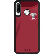 Coque Huawei P30 Lite - Silicone rigide noir Maillot de football Qatar 2022 personnalisable