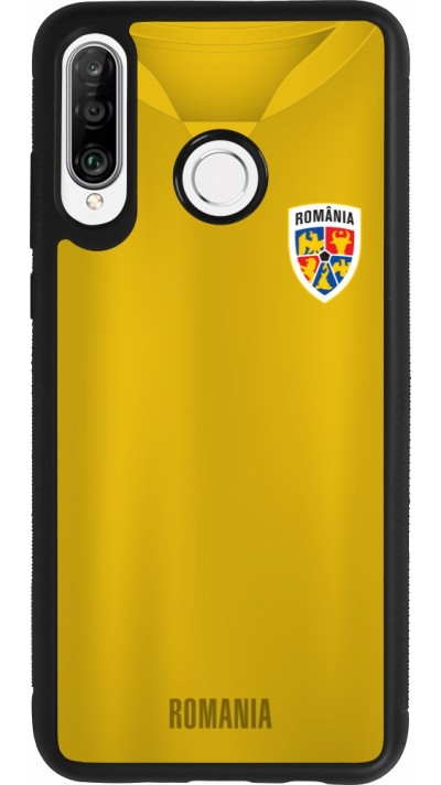 Coque Huawei P30 Lite - Silicone rigide noir Maillot de football Roumanie