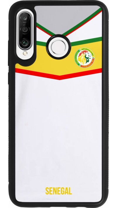 Coque Huawei P30 Lite - Silicone rigide noir Maillot de football Senegal 2022 personnalisable