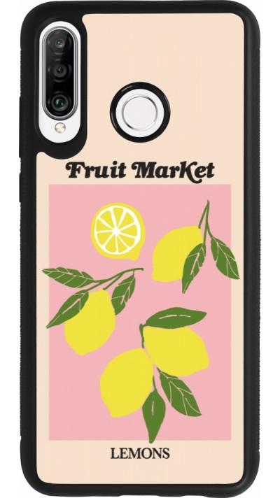 Huawei P30 Lite Case Hülle - Silikon schwarz Fruit market lemons 2026