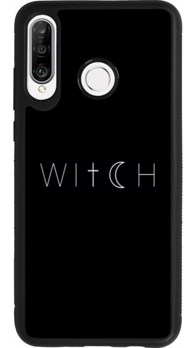 Coque Huawei P30 Lite - Silicone rigide noir Halloween 22 witch word