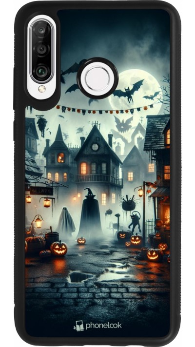 Coque Huawei P30 Lite - Silicone rigide noir Halloween Spookville