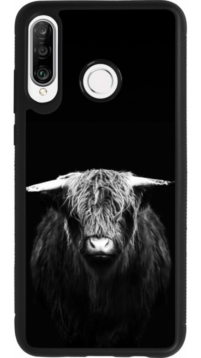 Coque Huawei P30 Lite - Silicone rigide noir Highland calf black