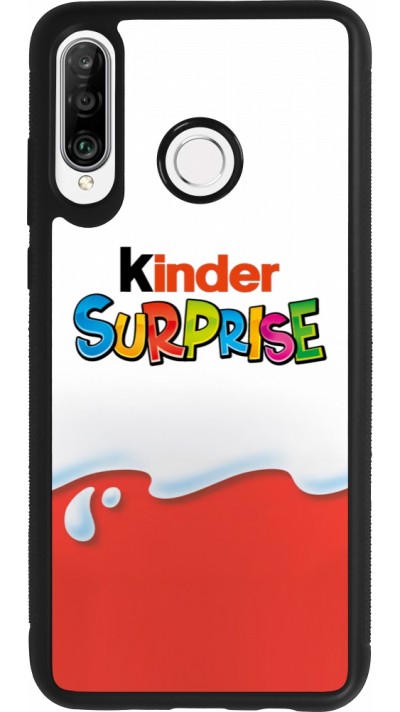 Coque Huawei P30 Lite - Silicone rigide noir Kinder Surprise