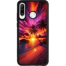 Coque Huawei P30 Lite - Silicone rigide noir Maldives Dusk Bliss