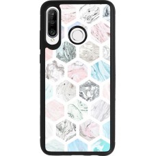 Coque Huawei P30 Lite - Silicone rigide noir Marble Everything